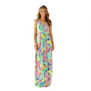 🌴Lilly Pulitzer Seaview Halter Maxi Dress Size XS